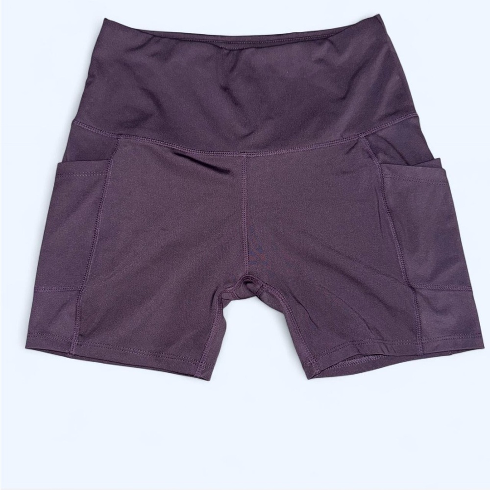 Women's High-Waist Purple Bike Shorts